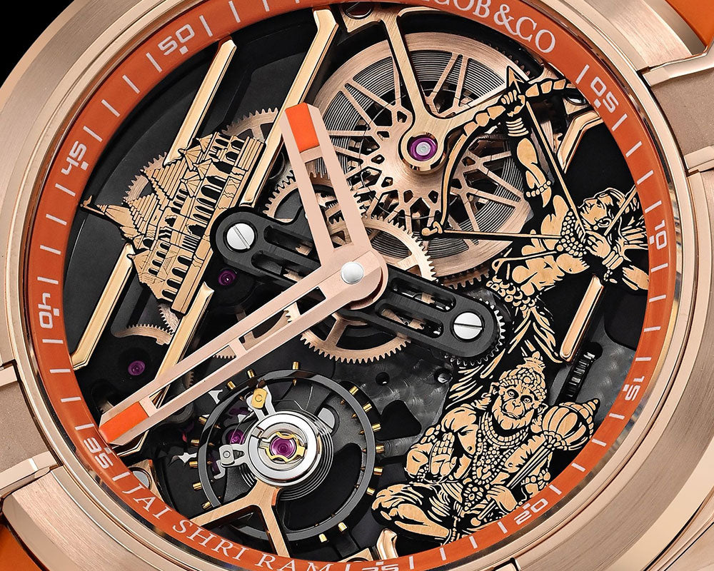 Luxury Skeleton Dial Automatic Watch with Orange Silicone Strap – Rose Gold Finish